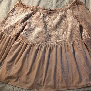 Velvet bell sleeve babydoll blouse